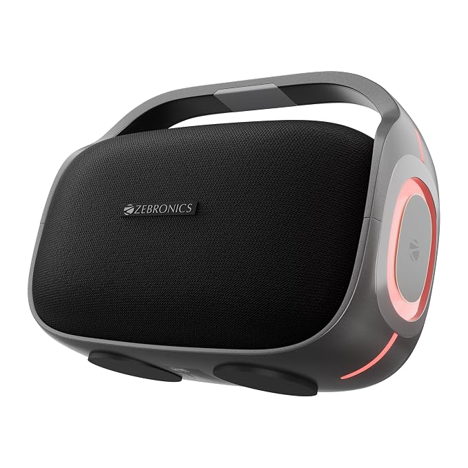 Zebronics 2026 Launch 60W Bluetooth Speaker, Upto 6Hrs Playback, Dual 78mm Drivers, Dual Passive Radiators, Multicolor LED Light
